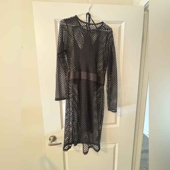 Kardashian Kollection Dresses & Skirts - Kardashian Kollection Black Mesh Long Sleeve Dress
